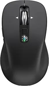 CITLLA Wireless Bluetooth Mouse (USB + BT1 + BT2), Full Size, 4-Way Scrolling, Multi-Device Silent Mouse for Computer, Laptop, iPad, MacBook (Black) - Image 1