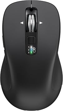 CITLLA Wireless Bluetooth Mouse (USB + BT1 + BT2), Full Size, 4-Way Scrolling, Multi-Device Silent Mouse for Computer, Laptop, iPad, MacBook (Black) - Image 2