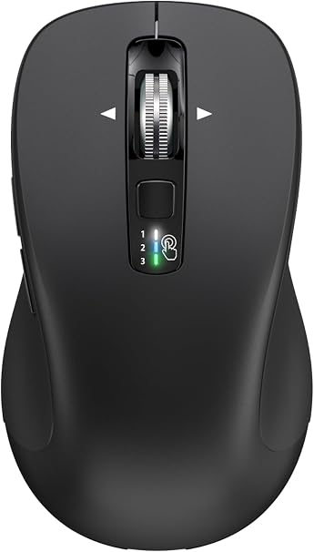 CITLLA Wireless Bluetooth Mouse (USB + BT1 + BT2), Full Size, 4-Way Scrolling, Multi-Device Silent Mouse for Computer, Laptop, iPad, MacBook (Black) - Image 5