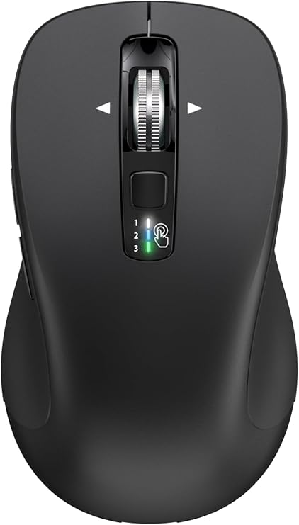 CITLLA Wireless Bluetooth Mouse (USB + BT1 + BT2), Full Size, 4-Way Scrolling, Multi-Device Silent Mouse for Computer, Laptop, iPad, MacBook (Black) - Image 7