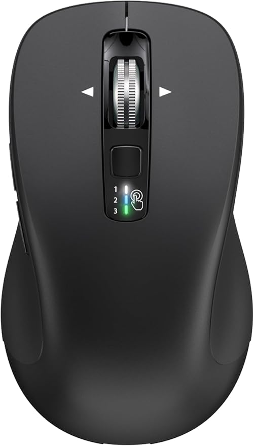 CITLLA Wireless Bluetooth Mouse (USB + BT1 + BT2), Full Size, 4-Way Scrolling, Multi-Device Silent Mouse for Computer, Laptop, iPad, MacBook (Black) - Image 8