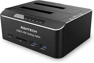 RSHTECH Hard Drive Docking Station, Aluminum Dual Bay SATA Dock, RSH-DS02
