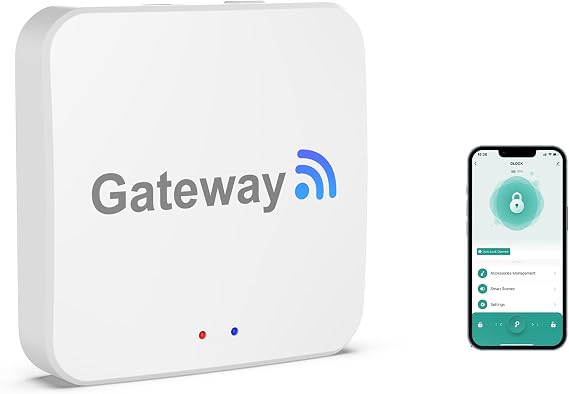 Gateway Wi-Fi Remote Control Fingerprint Door Lock Bridge with Smart Tuya Hub, Compatible with Alexa & Google Home for Voice Control