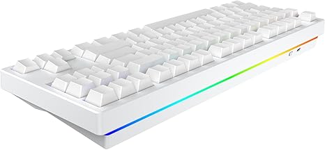 IROK FE87 V2 Wired Mechanical Keyboard, 8KHZ Polling Rate, Support SODC/Latency As 0.125MS，Hot Swappable,ARGB Backlit Gaming Keyboard(White/Crystal Snow Switch)