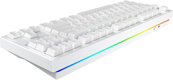 IROK FE87 V2 Wired Mechanical Keyboard, 8KHZ Polling Rate, Support SODC/Latency As 0.125MS，Hot Swappable,ARGB Backlit Gaming Keyboard(White/Crystal Snow Switch)