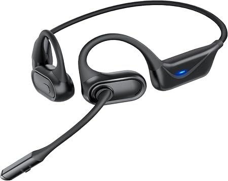 Open Ear Bluetooth Headset with Boom Mic, Bluetooth 5.4 Trucker Headphones