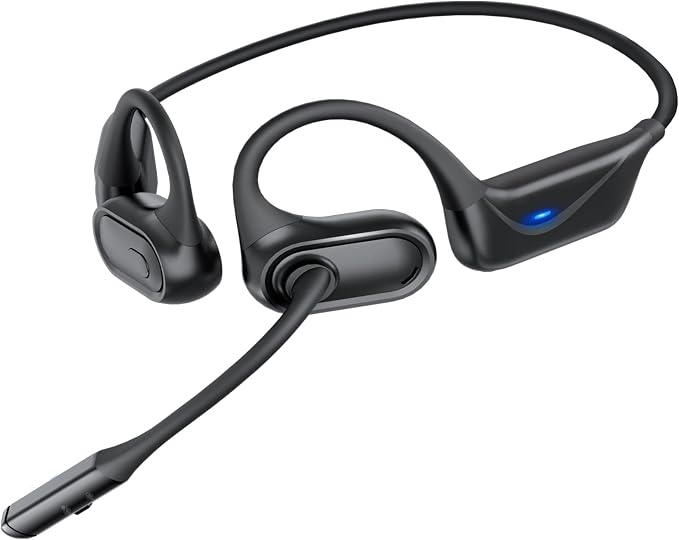 Open Ear Bluetooth Headset with Boom Mic, Bluetooth 5.4 Trucker Headphones