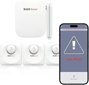 Baldr Smart Water Leak Detector Wireless Wi-Fi Water Sensor for Home with Real-time Email/APP Alerts, 100dB Local Alarm, Suitable for Kitchen, Basement, 3 Sensors
