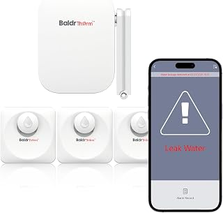 Baldr Smart Water Leak Detector Wireless Wi-Fi Water Sensor for Home with Real-time Email/APP Alerts, 100dB Local Alarm, Suitable for Kitchen, Basement, 3 Sensors