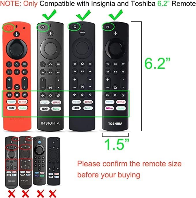LEFXMOPHY NS-43F301NA22 Remote Cover Compatible for Toshiba Insignia NS-RCFNA-21 2021 Omni Series / 4-Series Smart TV, 3-Pack Green Sky Blue Pink Silicone Protector Glow in Dark