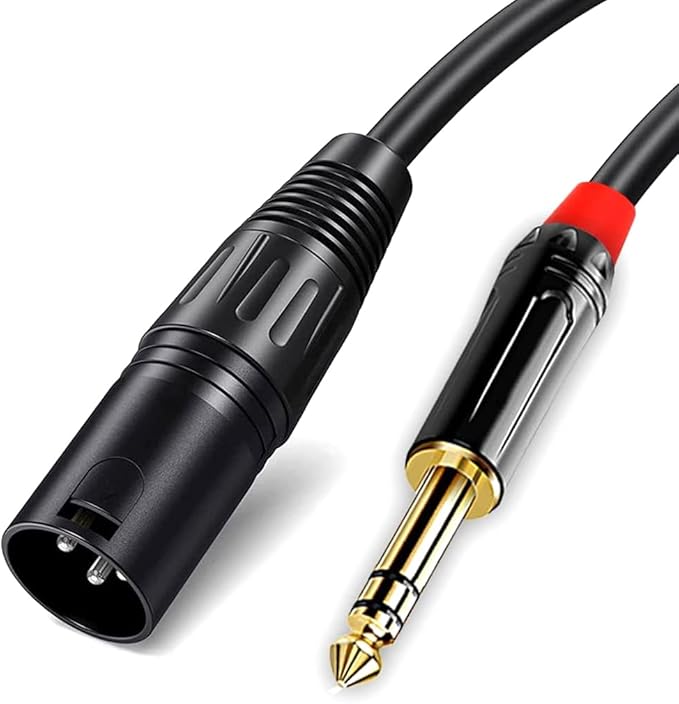 (2PACK/25FT) XLR to 1/4 TRS Stereo Adapter,XLR Male to 1/4 Inch (6.35mm) Balanced Microphone Stereo Audio Converter AdapterCable