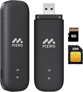 MIRO UF1 4G LTE WiFi USB Network Adapter 150Mbps Speed, Dual SIM/SD Slots Wireless Dongle, Wi-Fi Stick USB2.0 Interface WiFi Adapter for Desktop PC Laptop