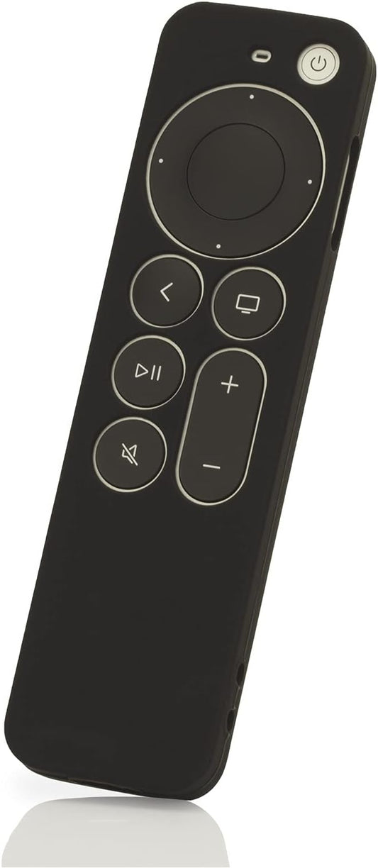 Remote Cover Case Replacement for New Apple 4k TV 2021 Series 6 Generation / 6th Gen Remote Contro, Black Siri 2nd Silicone Skin with Lanyard - LEFXMOPHY