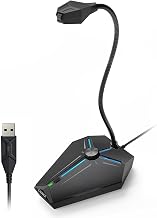 CMTECK USB Computer Microphone, Plug & Play, RGB Light for PC, Laptop - Image 1