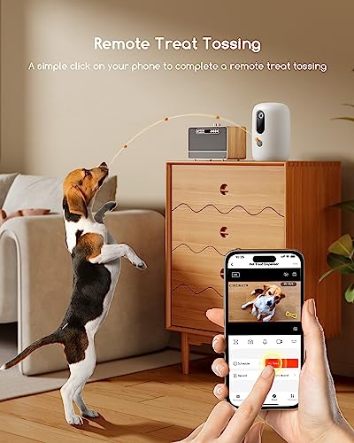 faroro 2K Pet Camera with Treat Dispenser, 5G WiFi Dog Camera with Speaker, Phone App, 2-Way Audio, Night Vision, Motion Alerts for Treat Tossing and Monitoring Your Pet Remotely