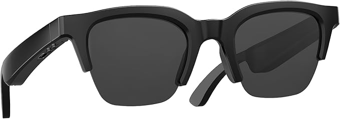 Smart Audio Glasses Open Ear Bluetooth Glasses Wireless Music and Calls Type C Fast Charging Physical Button Control Ultra Lightweight Unisex (Black)