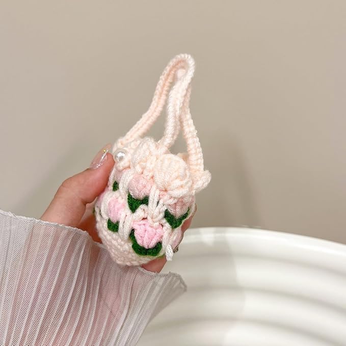 SGVAHY Furry Case for AirPods 3, Funny Cute 3D Cartoon Plush Design Flower Basket Soft Warm Fluffy Cover Keychain Anti-Fall Protective Case Women Girls