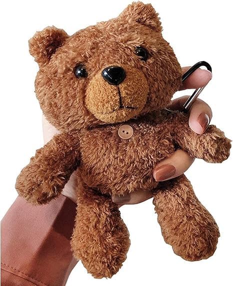 SGVAHY Furry Case for AirPods Pro 3 Funny Cute 3D Cartoon Plush Design Brown Bear Soft Warm Fluffy AirPod Pro 3rd Generation Cover with Keychain Kawaii Anti-Fall Protective Case Women Girls