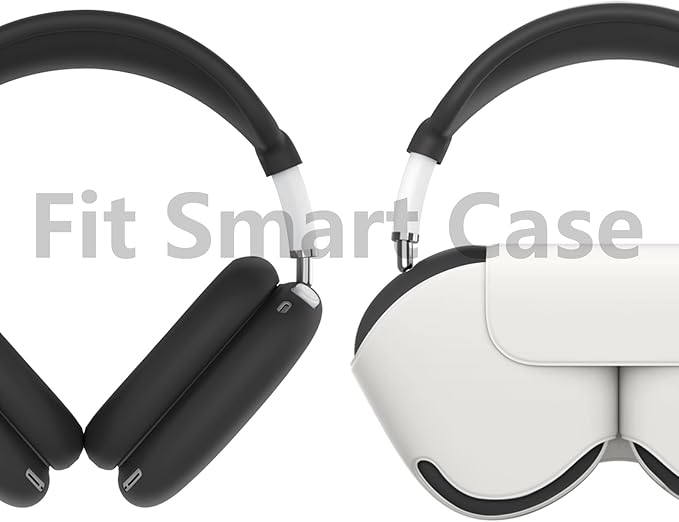 Silicone Case Cover for AirPods Max, Ear Pad Case Cover/Ear Cups Cover/Headband Cover for AirPods Max Headphones, Accessories Silicone Protector for Apple AirPods Max USB-C (2024/2020), Black [4 in 1]