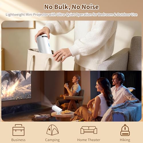 Mini Projector, Native 1080P Portable Projector with Carrying Case