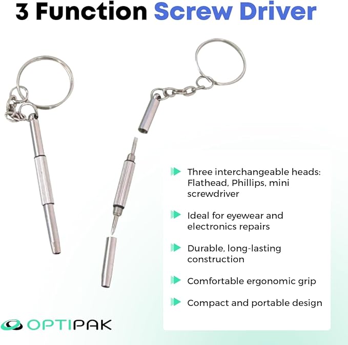 Sparkle Anti-Reflective Eco-Friendly Lens Cleaner & Repair Kit – (2) 4oz Glasses Cleaner Spray, (2) Microfiber Cloths & Keychain Screwdriver for Eyeglasses, Sunglasses, Lenses & Screens (5 Piece Set)
