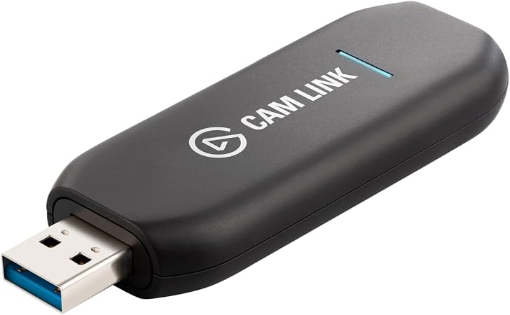 Elgato Cam Link 4K Capture Card for DSLR, Camcorder, Action Cam, USB-A Connector, USB 3.0 Hardware Interface, Black, Windows 10/11 and macOS