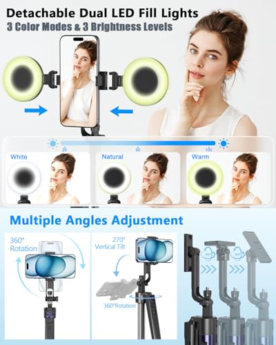 Vlogging Kit for iPhone/Android, 63”Auto Face Tracki | Phone Accessori - Image 6