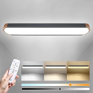 EDISLIVE Dimmable LED Ceiling Light with Remote Control 37.4 in 3000K-6000K Minimalist Modern Wood Flush Mount Ceiling Light Low Profile Light Fixture Grey - Image 1