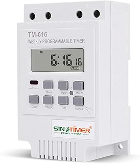 TM616 220V Weekly Programmable Timer 30A Digital Time Switch, Din Rail Mount-18 On/Off Setting Bell Timing Control, Countdown Timer (White) - Image 1