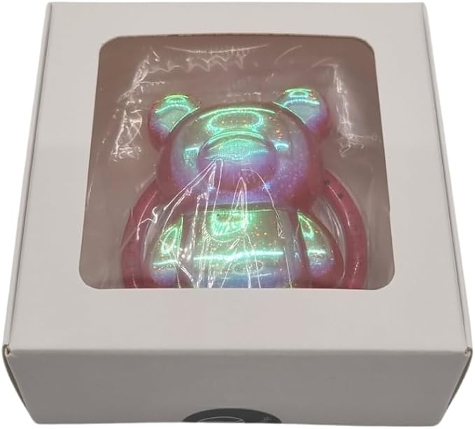 Cute Kawaii 3D Bear Phone Grip Stand, Iridescent Holographic Resin Cell Phone Holder & Kickstand, Compatible with iPhone, Samsung Galaxy, Android (Cherry Red)