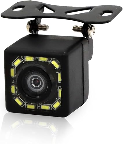 Car Backup Camera, 12 LED Night Vision Waterproof HD Rear View Camera, 170° Wide Angle Long License Plate Frame Reverse Camera for Universal Cars, SUV, Trucks, RV and More