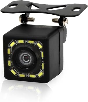 Car Backup Camera, 12 LED Night Vision Waterproof HD Rear View Camera, 170° Wide Angle Long License Plate Frame Reverse Camera for Universal Cars, SUV, Trucks, RV and More