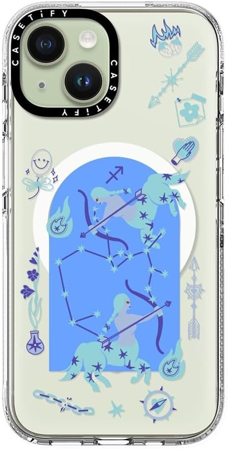 CASETiFY Clear iPhone 15 Case [Not Yellowing / 6.6 ft. 3X Military Grade Drop Protection/Compatible with Magsafe] - Sagittarius - Clear