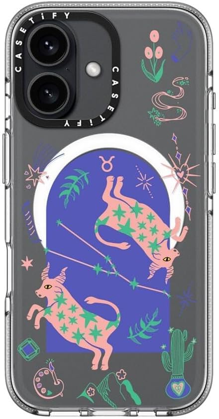 CASETiFY Clear iPhone 16 Case [Not Yellowing / 6.6 ft. 3X Military Grade Drop Protection/Compatible with Magsafe] - Taurus - Clear