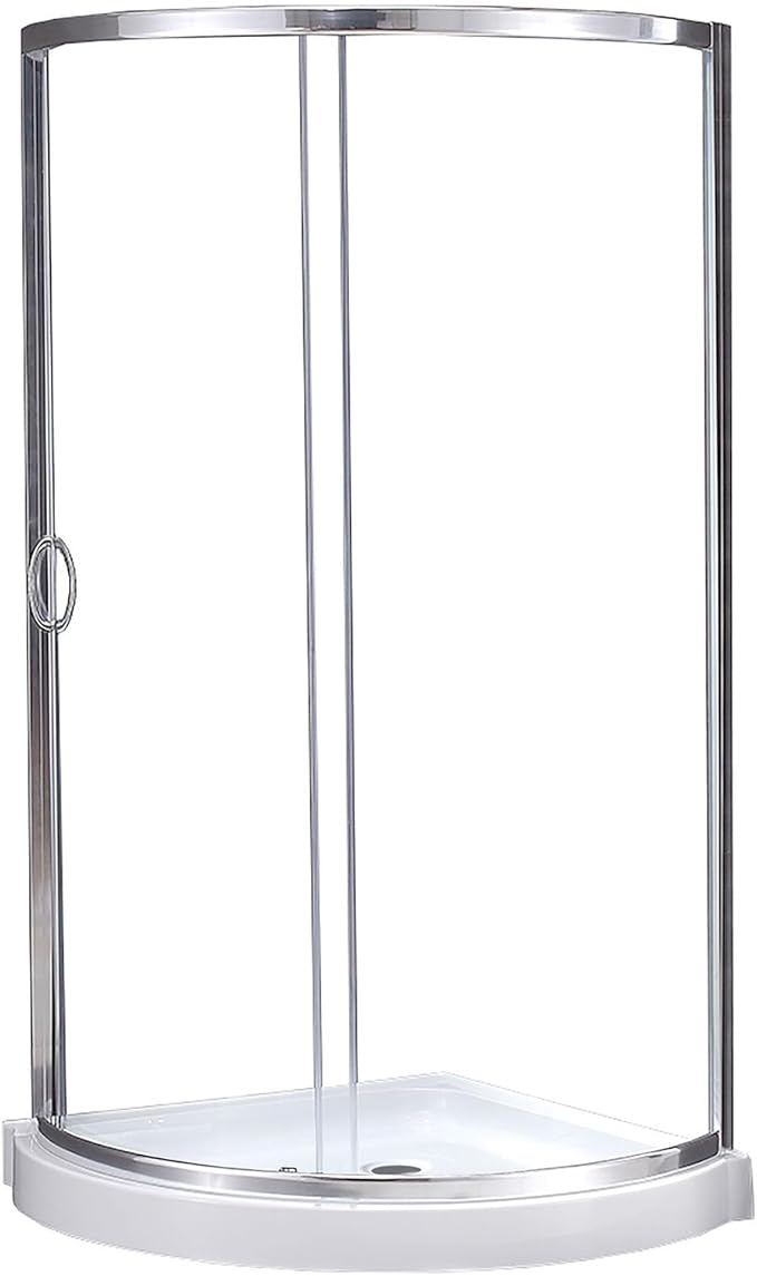 OVE Decors Breeze 38 in. Corner Shower, With Included Base, Clear Glass and Chrome Finish