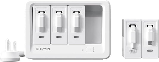 Gitryin 1 DC, 1 Micro USB, 3 Type-C Retractable Wall Chargers and 8-in-1 Desktop Charging Station