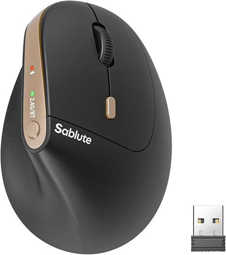 SABLUTE MAM3 Ergonomic Mouse, Wireless Mouse for Small/Medium Hands