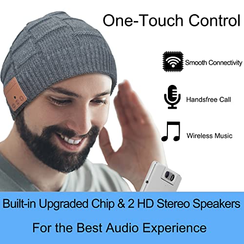 Bluetooth Beanie Hat Headphones, 23H Playtime, Cool Christmas Tech Gifts - Image 5