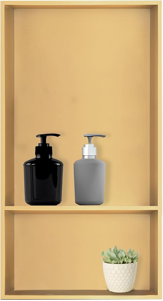 Shower Niche, Stainless Steel Elegant Bathroom Niche, No Tile Needed Recessed Shower Shelf Organizer for Storage