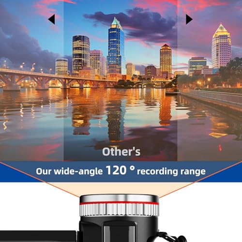 Video Camera Camcorder 4K UHD 48MP Vlogging Camera for YouTube, Dual Lens Digital Camera Recorder with Wireless Mic, 18X Digital Zoom, 120° Wide-Angle, 3.0" IPS Screen 270° Rotation,2 Batteries