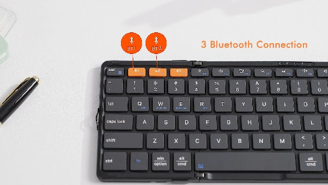 MEETION Foldable Keyboard with Touchpad, Bluetooth Keyboard, Numeric Keypad