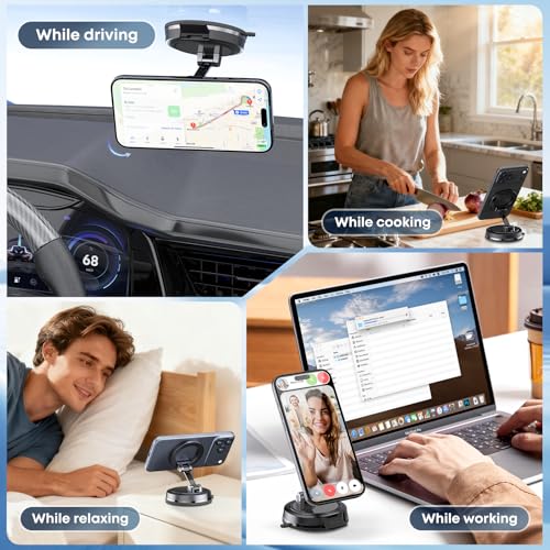 Magnetic Phone Holder — Secure 360° Car & Desk Mount - Image 4