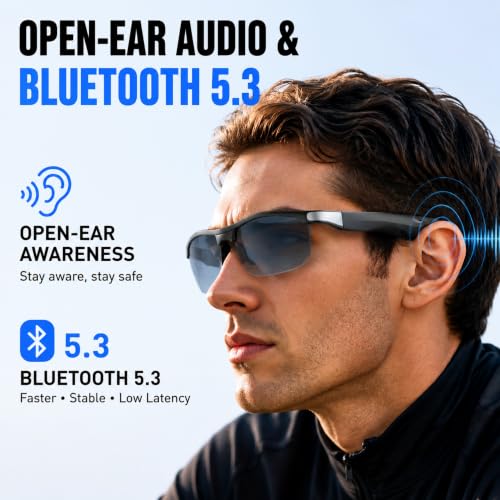 ftocase Bluetooth Sunglasses, Open-Ear Audio Smart glasses - Image 3