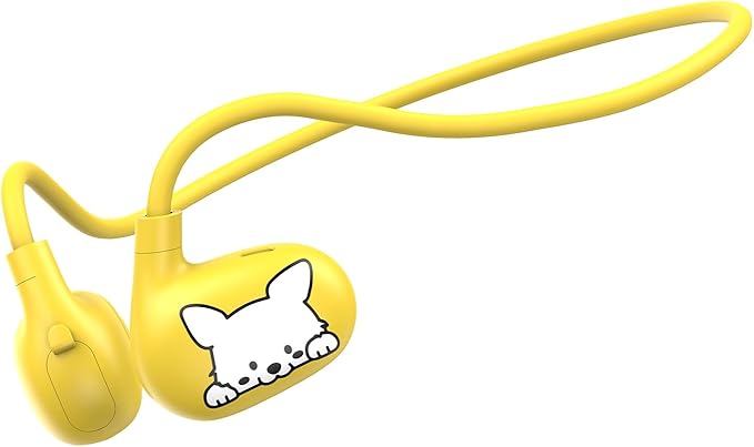 Kids Headphones, LK15 Open Ear Bluetooth Headphones with Air Conduction, Ultra-Light, 85dB Volume Limiting Wireless Headphone for Children Teens Boys Girls (Yellow)