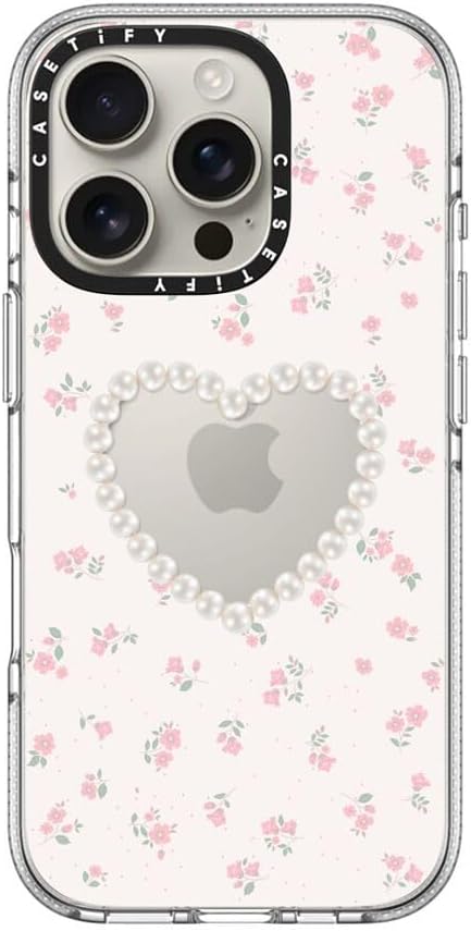 CASETiFY Clear iPhone 16 Pro Case [Not Yellowing / 6.6 ft. 3X Military Grade Drop Protection/Magsafe] - Pearly Heart - Clear