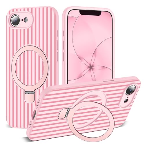 iPhone 16E Silicone Case — Magnetic Stand & Stripes - Image 2