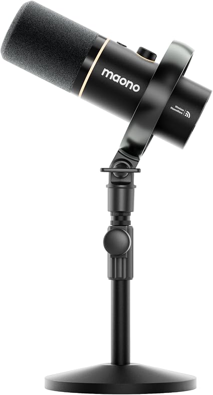 MAONO PD200W Hybrid Wireless Podcast Microphone for PC, Dynamic XLR USB Mic