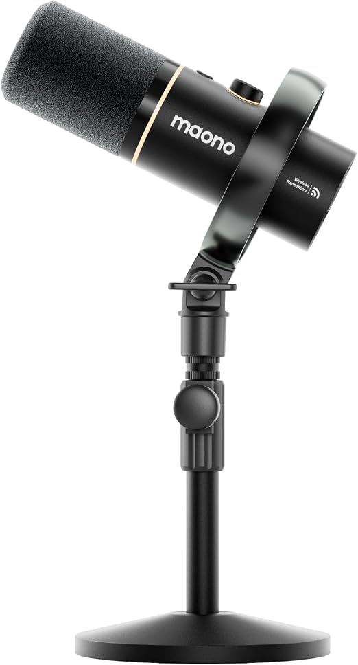 MAONO PD200W Hybrid Wireless Podcast Microphone for PC, Dynamic XLR USB Mic