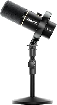 MAONO PD200W Hybrid Wireless Podcast Microphone for PC, Dynamic XLR USB Mic