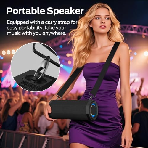Oraolo S320 Bluetooth Speaker, Portable Bluetooth Speaker, 40W True Wireless Speaker,360° Stereo Sound Effect,IPX7 Waterproof Speaker, 32 Hour Playing Time,Suitable for Outdoor Spe - Image 8